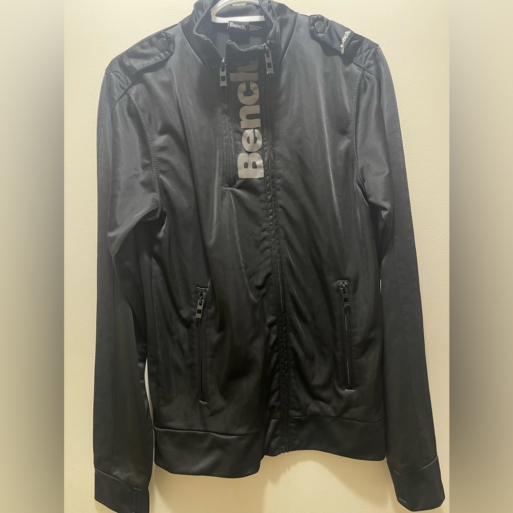 Bench Sporty Black Full Zip Jacket Women's Shirt Jacket with Side Pockets Size M